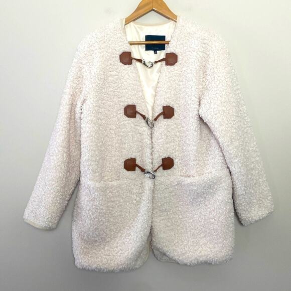 7 FOR ALL MANKIND Cozy Toggle Front Sherpa Teddy Jacket Size S - Picture 2 of 13